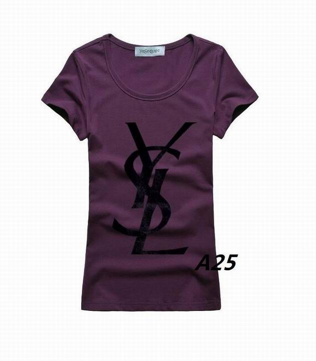 YSL short round collar T woman S-XL-124